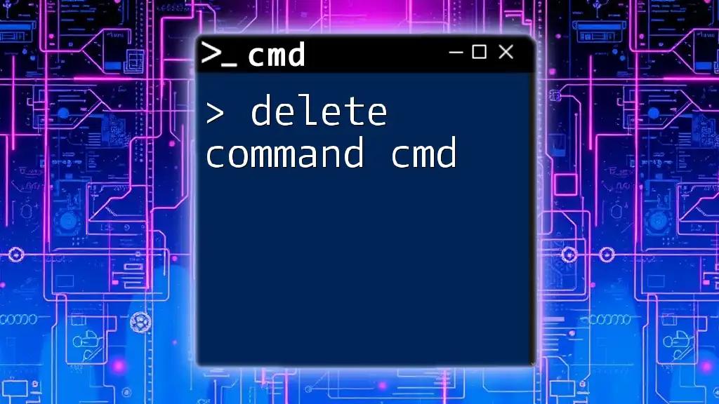 Mastering the Delete Command Cmd: A Quick Guide