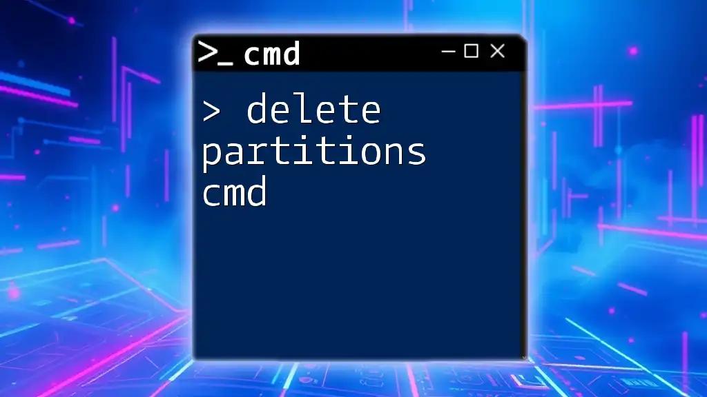 Delete Partitions Cmd: A Quick and Easy Guide