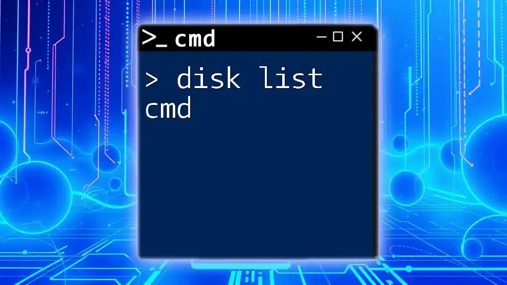 Mastering Disk List Cmd for Quick Drive Management