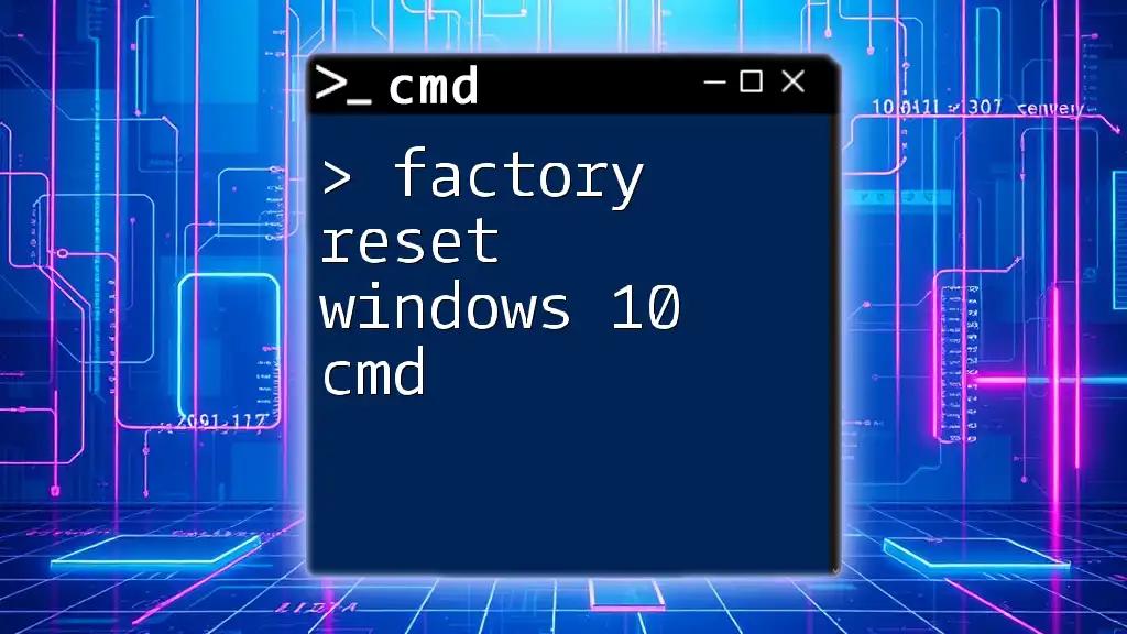 Factory Reset Windows 10 Cmd: A Quick Guide