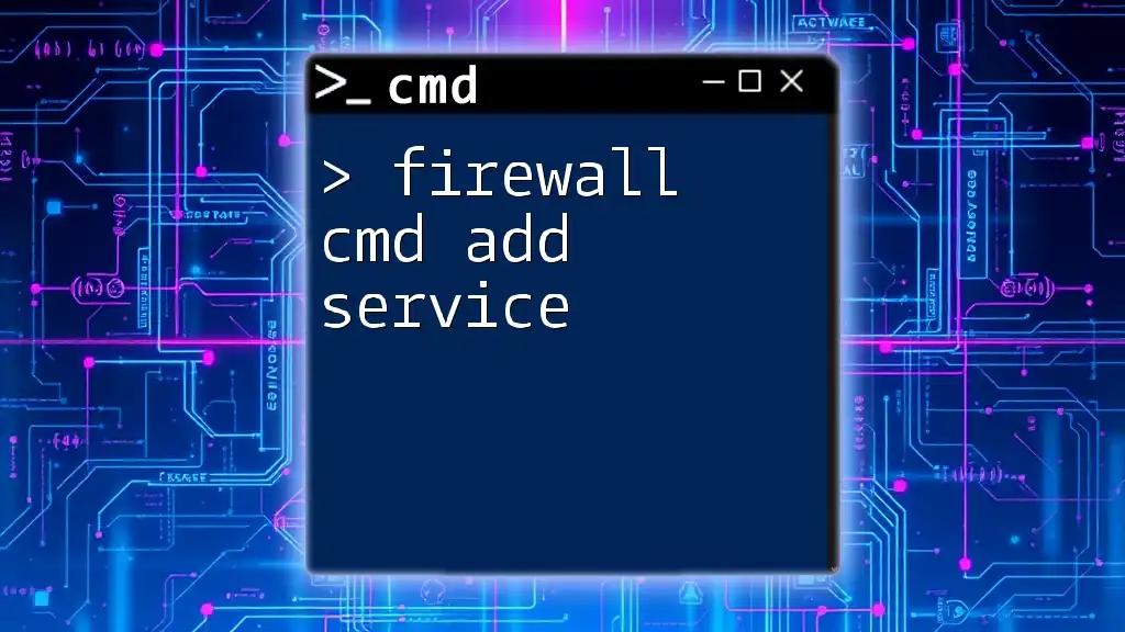 Firewall Cmd Add Service: A Quick Guide to Success