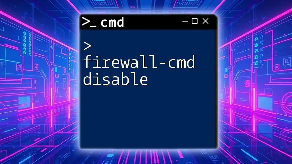 Firewall-Cmd Disable: Quick Guide to Command Mastery