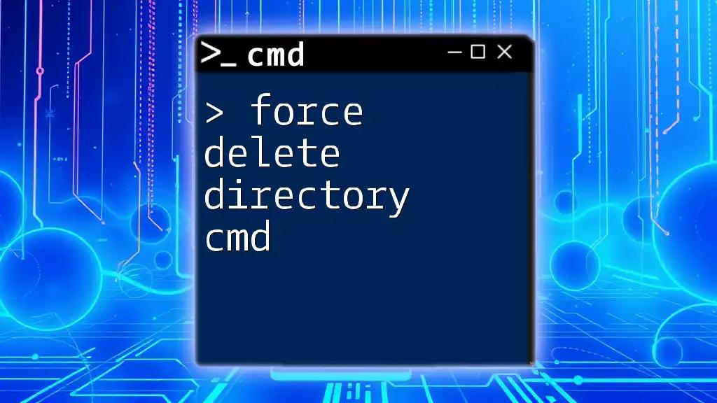 Force Delete Directory in Cmd: A Simple Guide