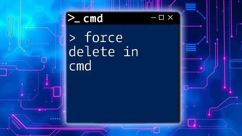 Force Delete in Cmd: Quick and Easy Steps