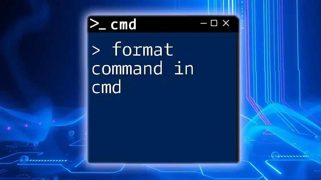 Mastering Format Command in Cmd: A Quick Guide