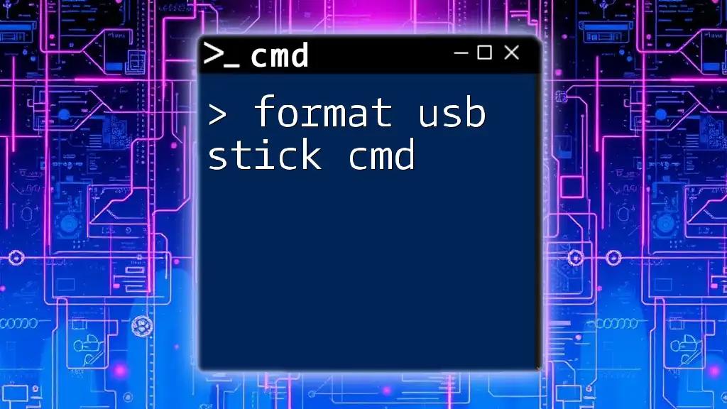 Format USB Stick Using Cmd: A Simple Guide