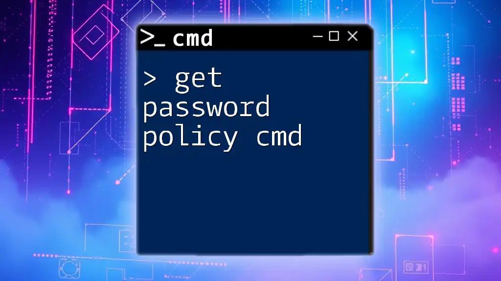 Get Password Policy Cmd: A Quick Guide