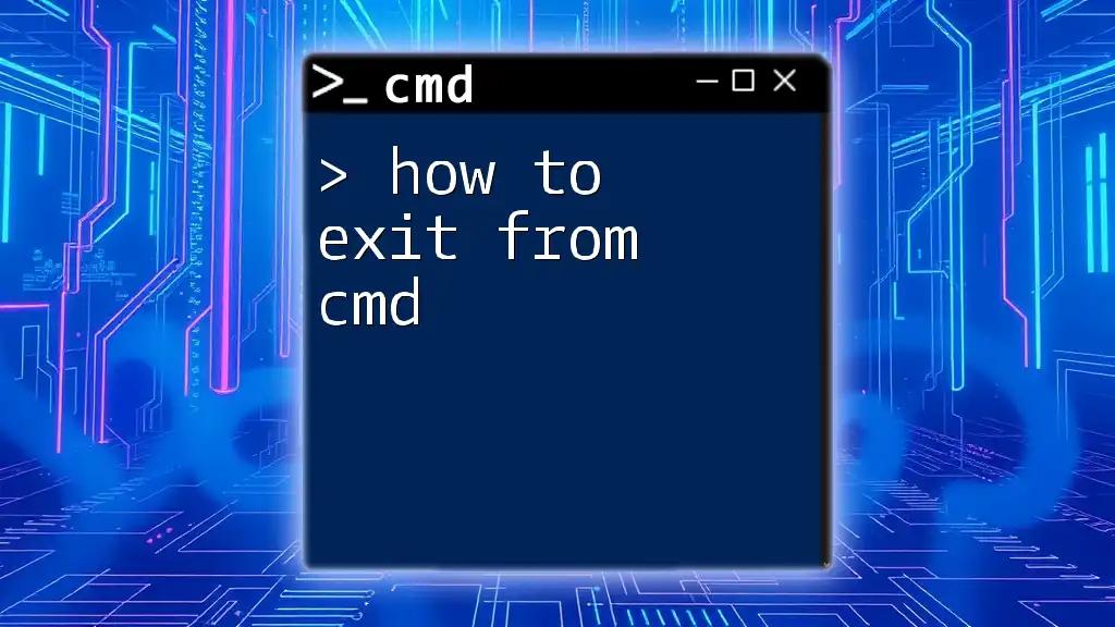 How to Exit from Cmd: A Quick and Easy Guide