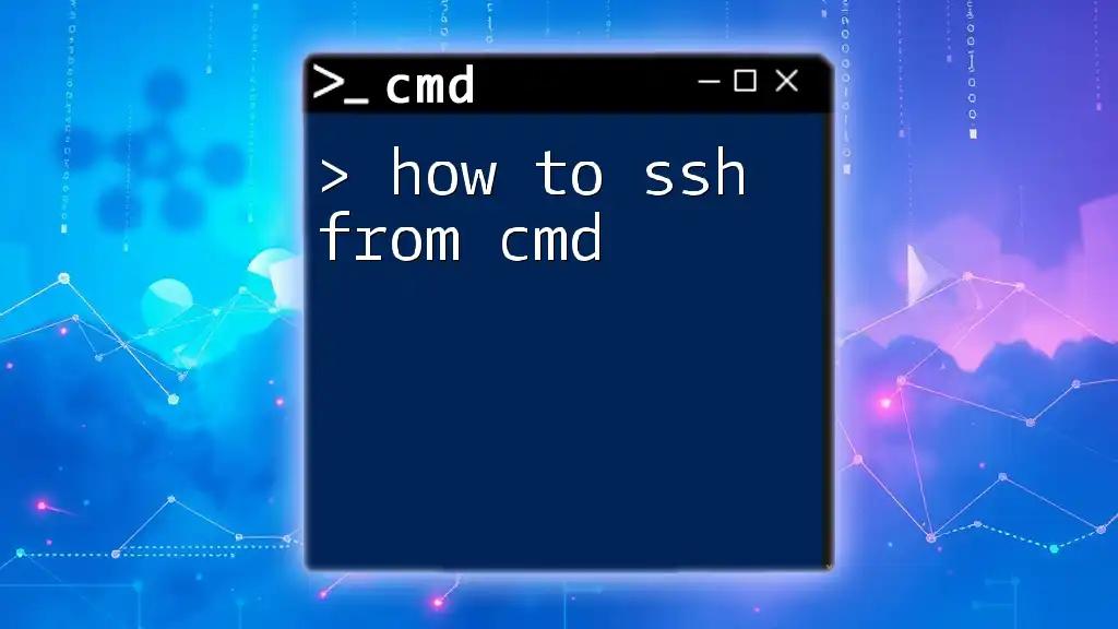 How to SSH from Cmd: A Quick Guide to Secure Connections