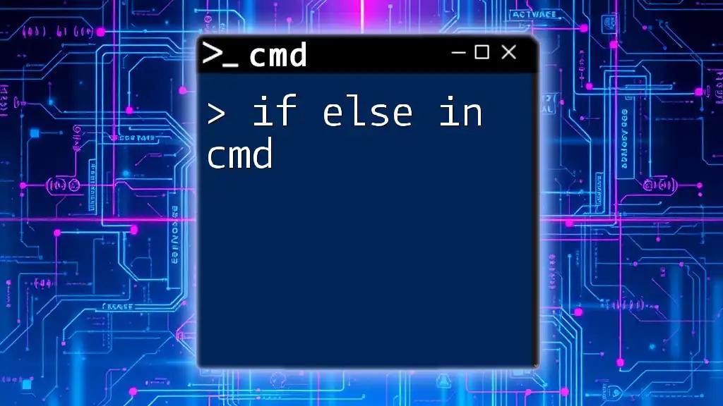 Mastering If Else in Cmd: A Quick Guide