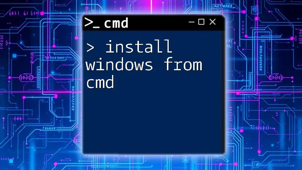 Install Windows From Cmd: A Quick How-To Guide