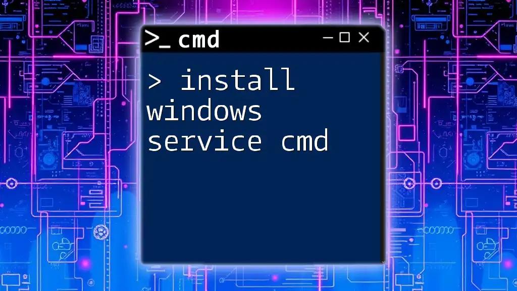 Install Windows Service Cmd: A Quick How-To Guide