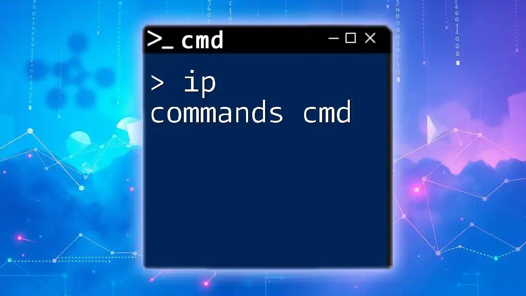 Mastering IP Commands Cmd: A Quick Guide