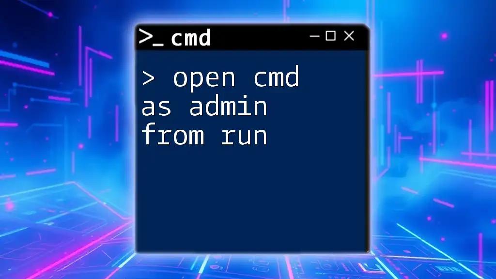 Open Cmd as Admin from Run: A Quick Guide