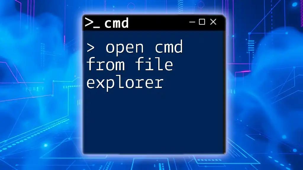 Open Cmd From File Explorer: A Quick Guide