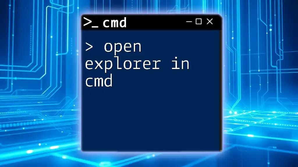 Open Explorer in Cmd: A Quick Guide