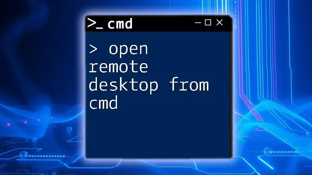 Open Remote Desktop from Cmd: A Simple Guide