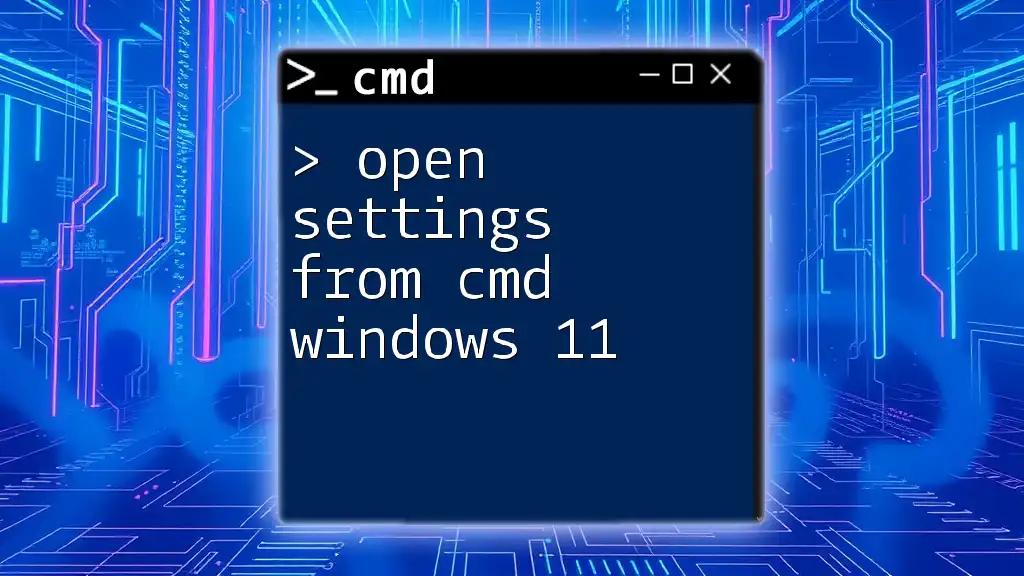 Open Settings From Cmd Windows 11: Quick Guide