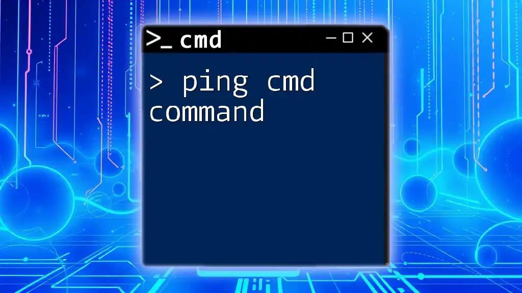 Mastering the Ping Cmd Command: A Quick Guide