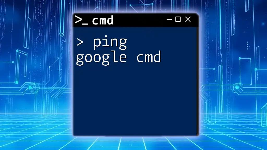 Ping Google Cmd: A Quick Guide to Testing Connections