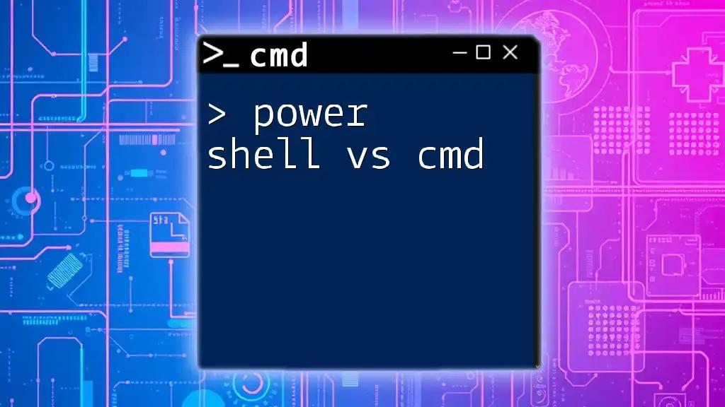 Power Shell vs Cmd: A Quick Comparison Guide