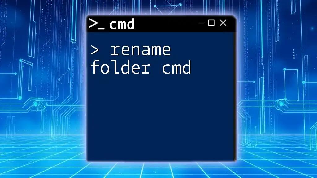 Rename Folder Cmd: A Quick Guide to Mastering It