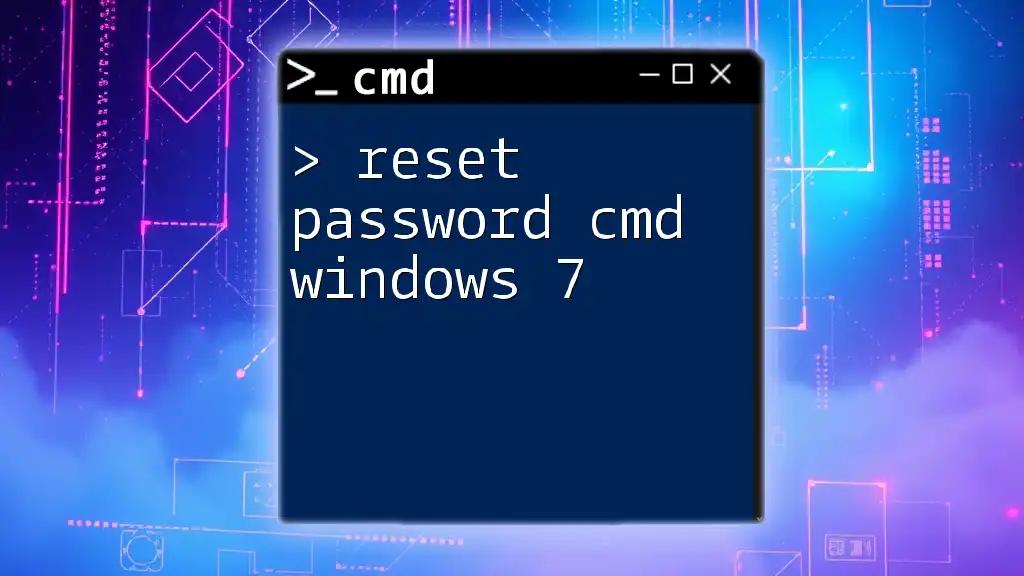 Reset Password Cmd Windows 7: A Step-by-Step Guide