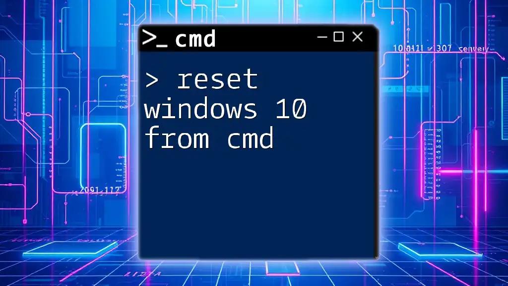 Reset Windows 10 From Cmd: Your Quick Guide