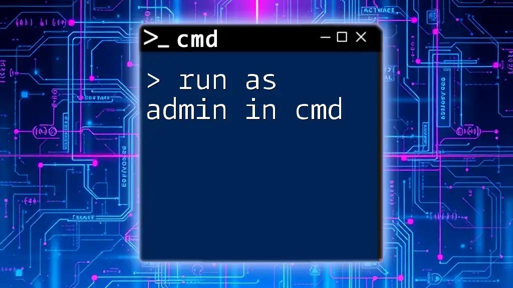 Run As Admin in Cmd: Your Quick Guide to Elevated Access