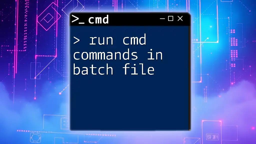 Run Cmd Commands in Batch File: A Quick Guide