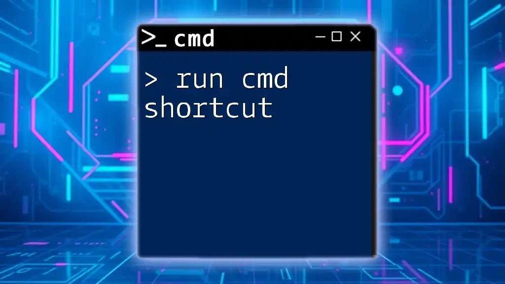 Run Cmd Shortcut: Quick Tips for Efficient Usage