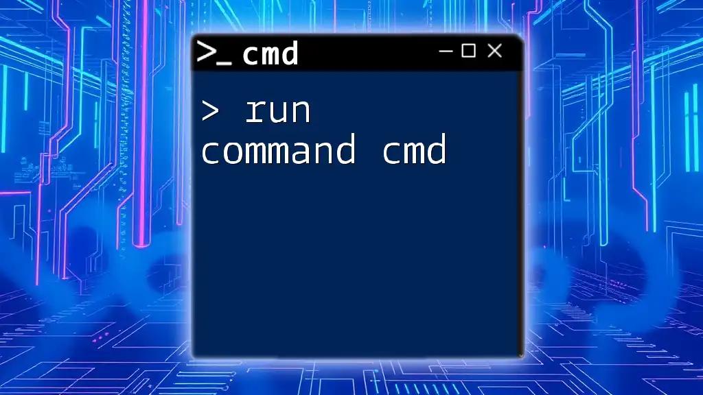 Run Command Cmd: Your Quick Guide to Mastery