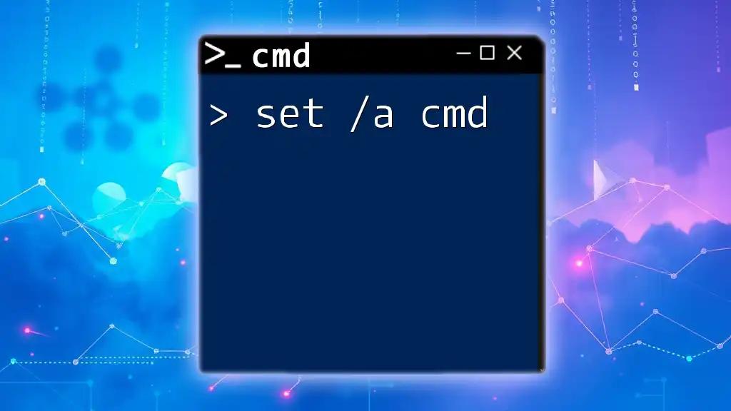 Set /A Cmd: Master Arithmetic Operations in Cmd