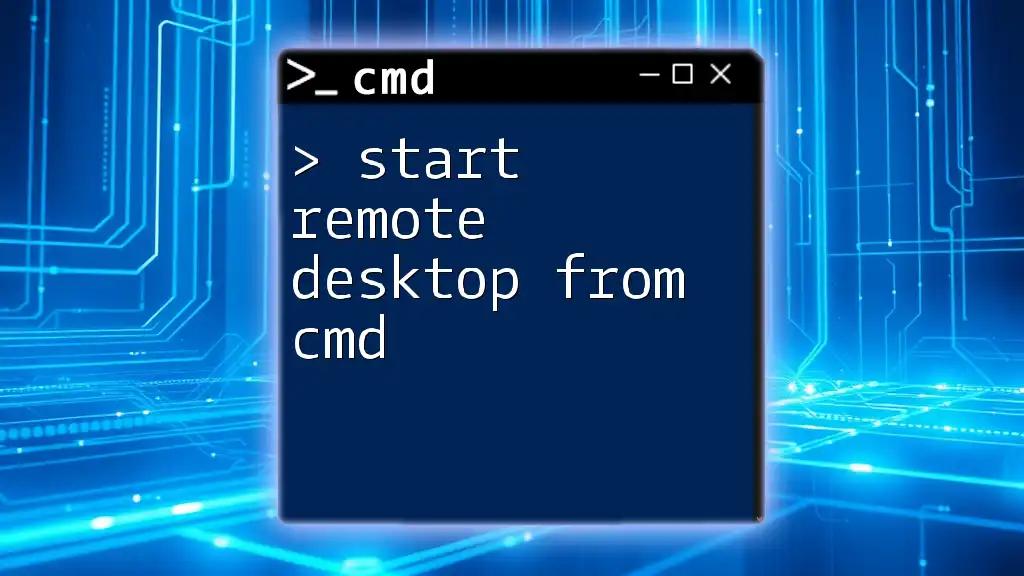 Start Remote Desktop from Cmd: A Quick How-To Guide