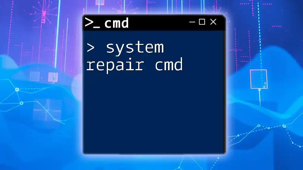 System Repair Cmd: Quick Fixes for Your Computer Issues