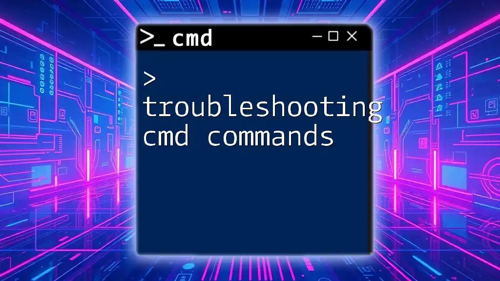 Troubleshooting Cmd Commands: Quick Tips and Tricks