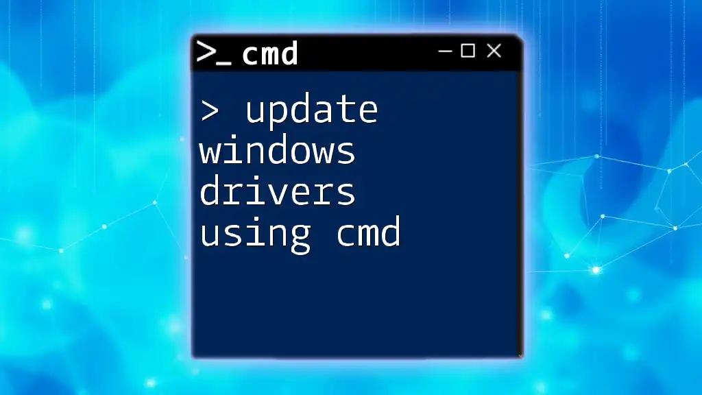 Update Windows Drivers Using Cmd: A Simple Guide