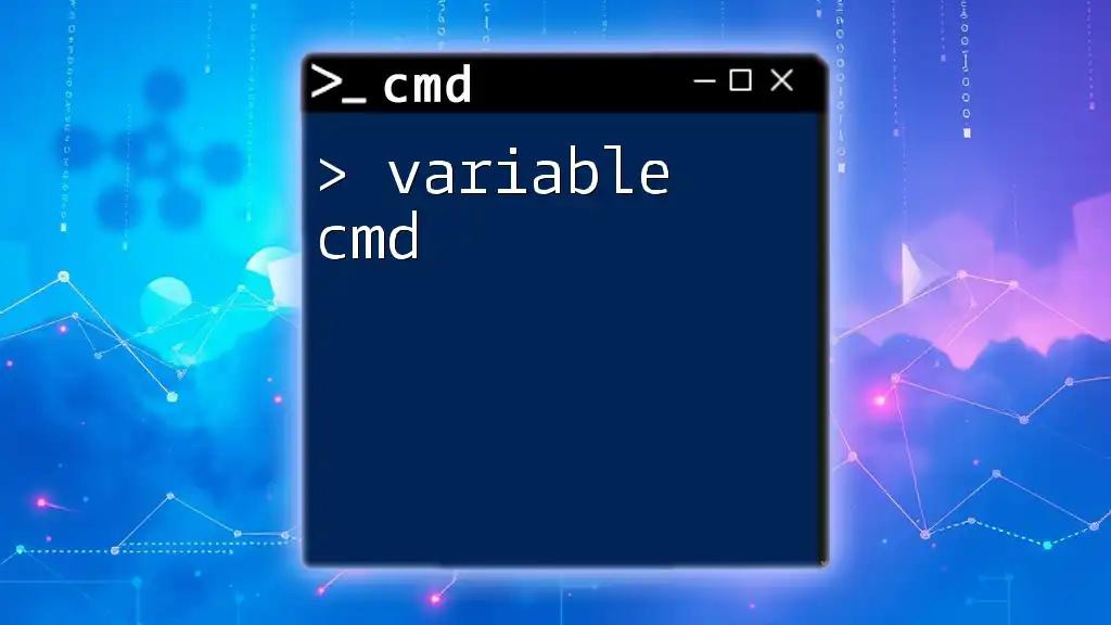 Mastering Variables in Cmd: A Quick Reference Guide