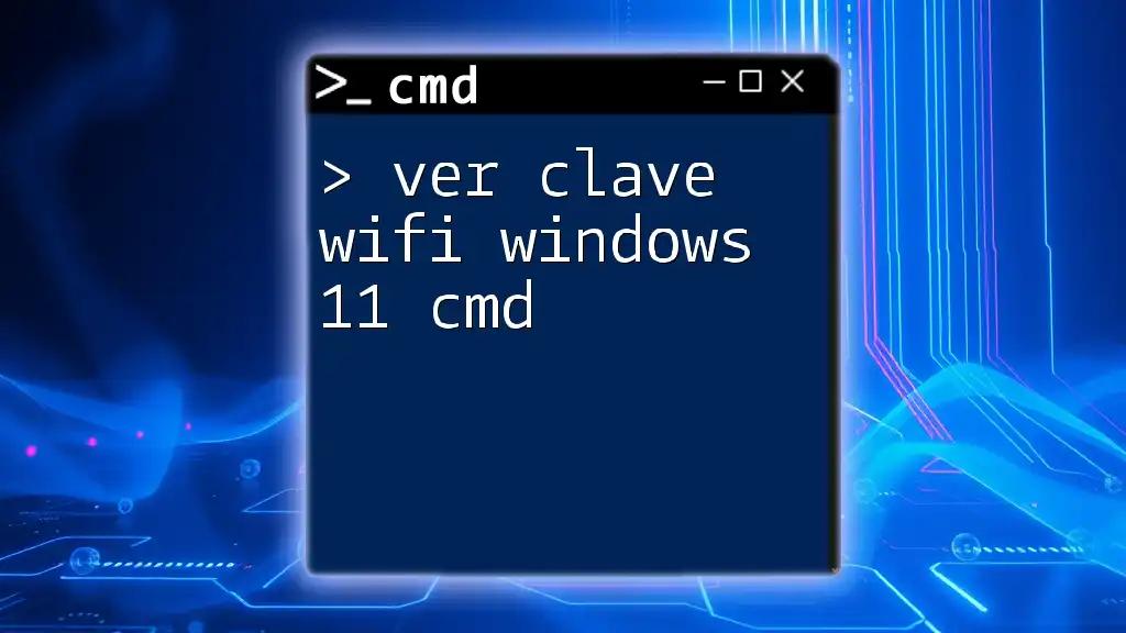 Ver Clave Wifi Windows 11 Cmd: A Quick Guide