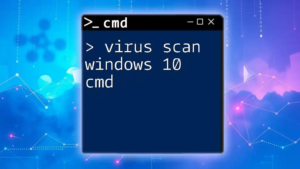 Virus Scan Windows 10 Cmd: Quick Command Line Guide