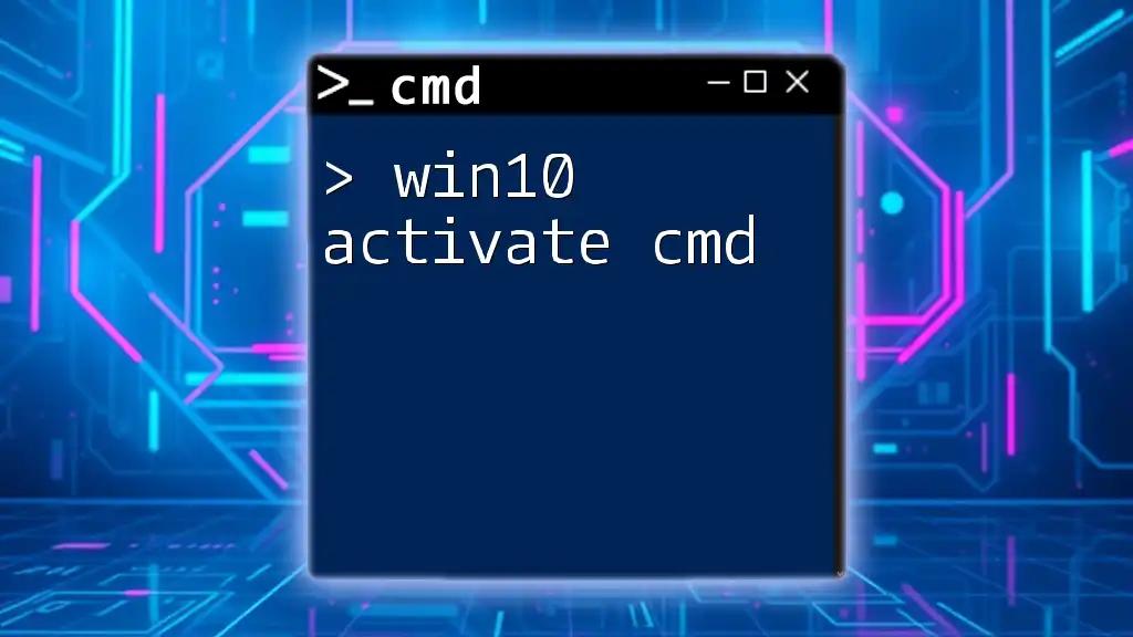 Win10 Activate Cmd: Quick Guide to Activation Commands