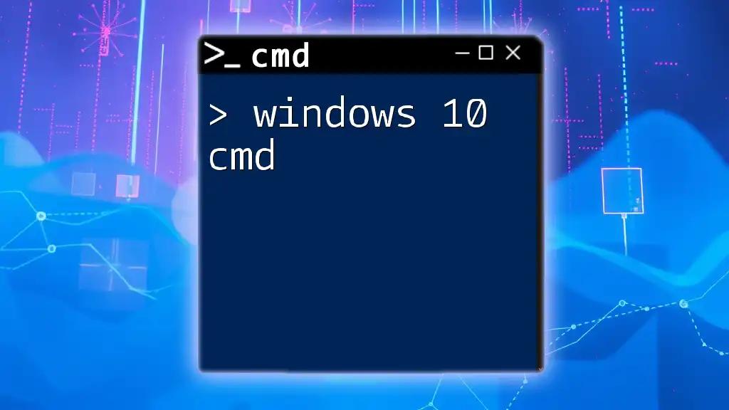 Mastering Windows 10 Cmd: Quick Tips for Power Users