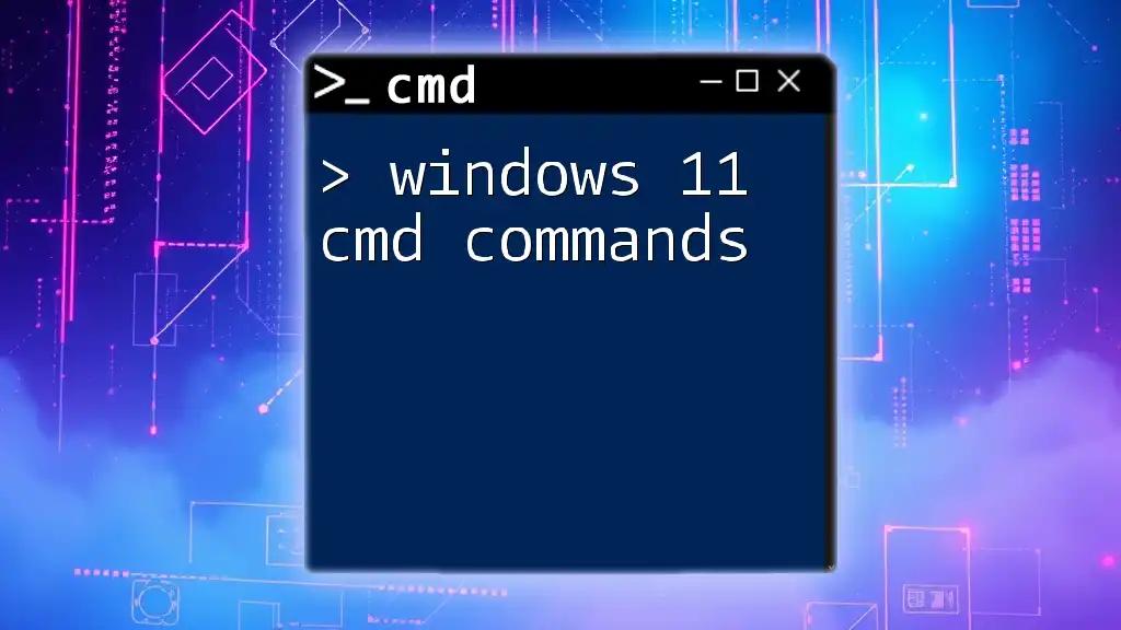 Mastering Windows 11 Cmd Commands: A Quick Guide