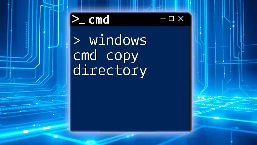 Mastering Windows Cmd Copy Directory in No Time