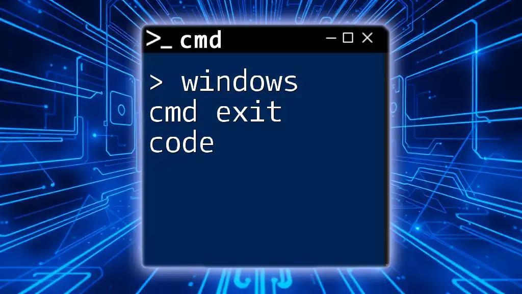 Understanding Windows Cmd Exit Code: A Quick Guide