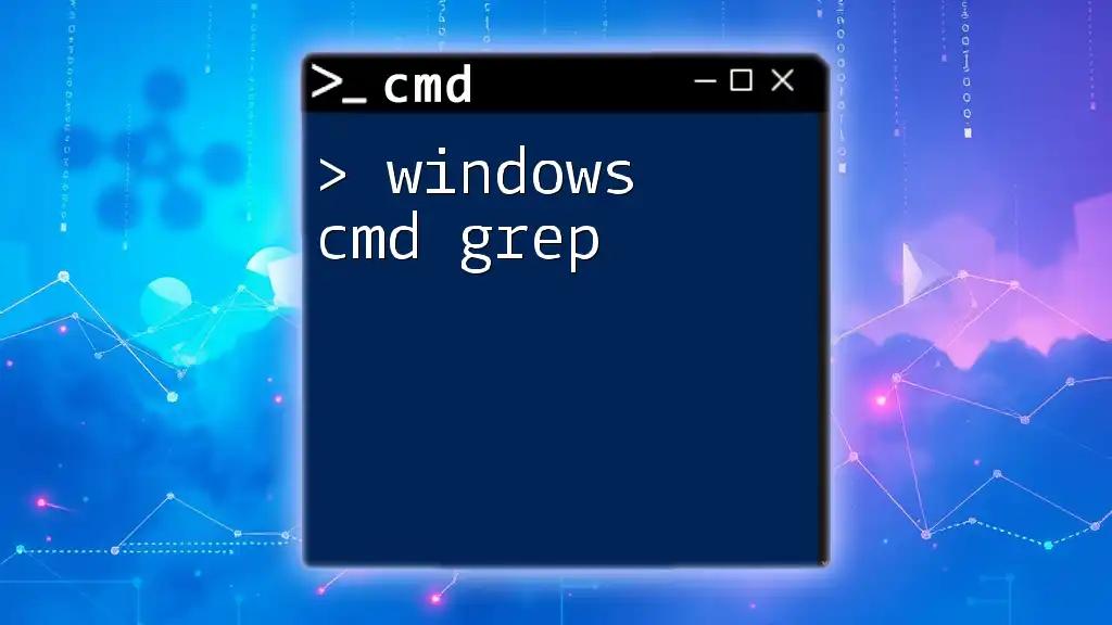 Windows Cmd Grep: Your Essential Guide to Text Searching