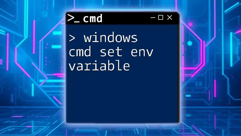 Windows Cmd Set Env Variable in Just a Few Steps