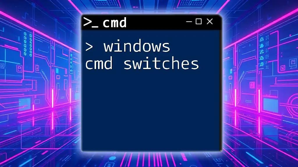 Mastering Windows Cmd Switches: A Concise Guide