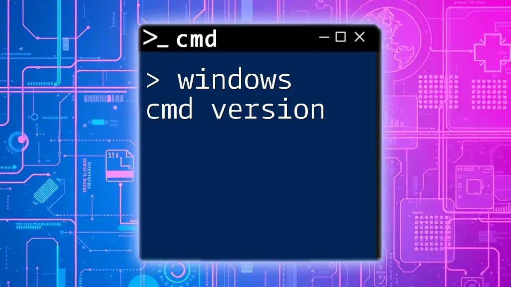 Mastering Windows Cmd Version: Essential Tips and Tricks