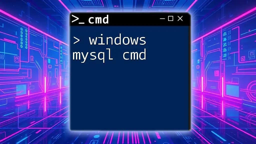 Mastering Windows MySQL Cmd in Simple Steps